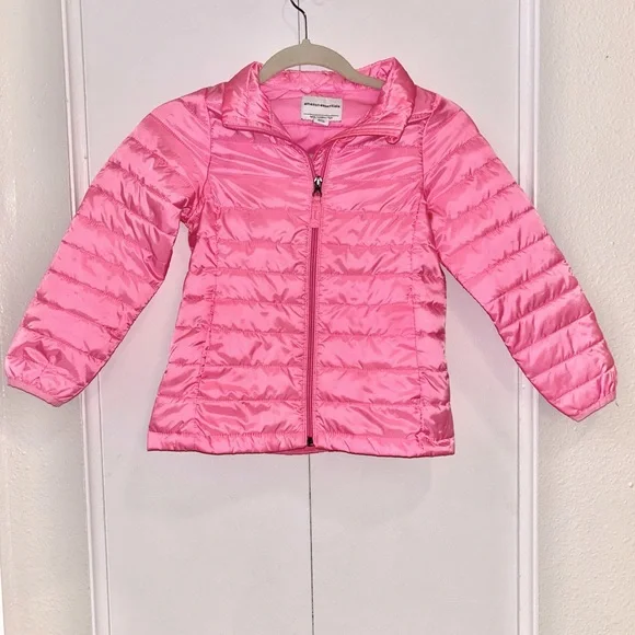 Amazon Essentials Girls Lightweight Water-Resistant Mock Puffer Jacket Small - Picture 4 of 7